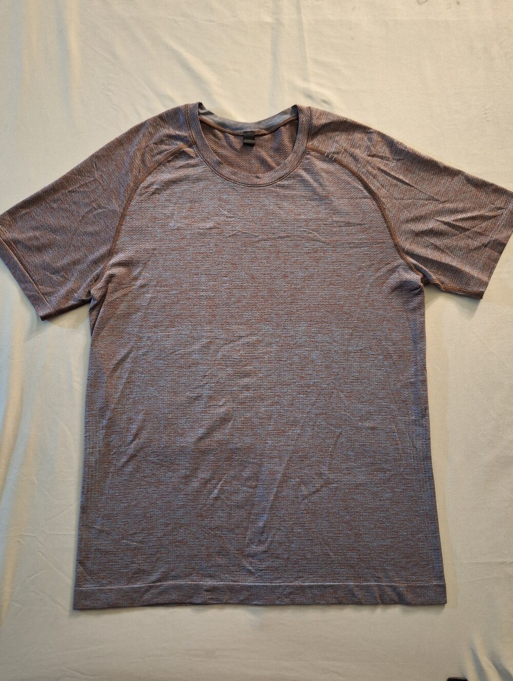 lululemon Heathered Brown Blue Crewneck Short Sleeve Performance Tee
